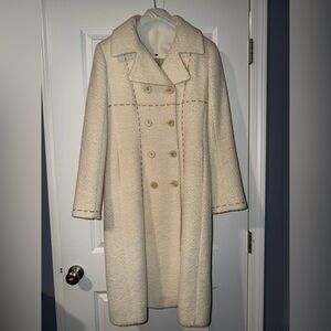 Kuna Cream Double-Breasted Women's Coat